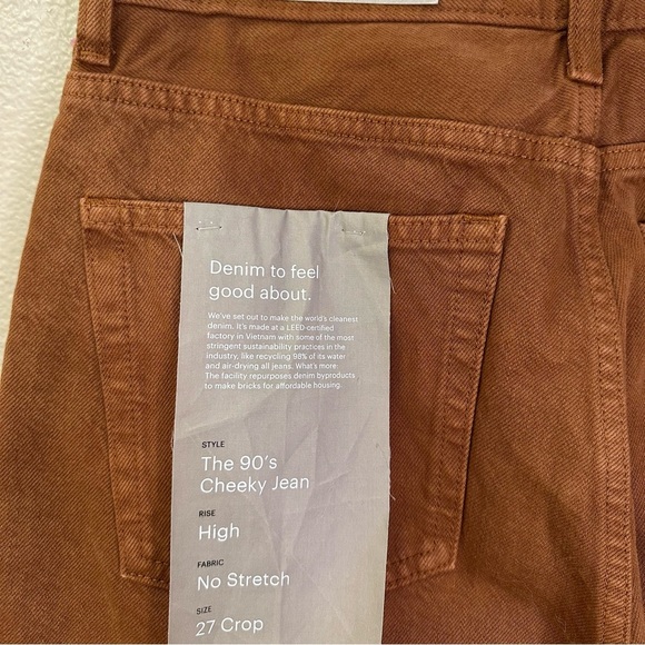 NWT Everlane 90s Cheeky Jean Straight Leg High Rise Denim Pants Rich Earth - Picture 4 of 9